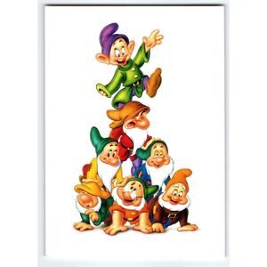 Dwarf Acrobats Snow White And The Seven Dwarfs Disney Postcard Vintage Unused